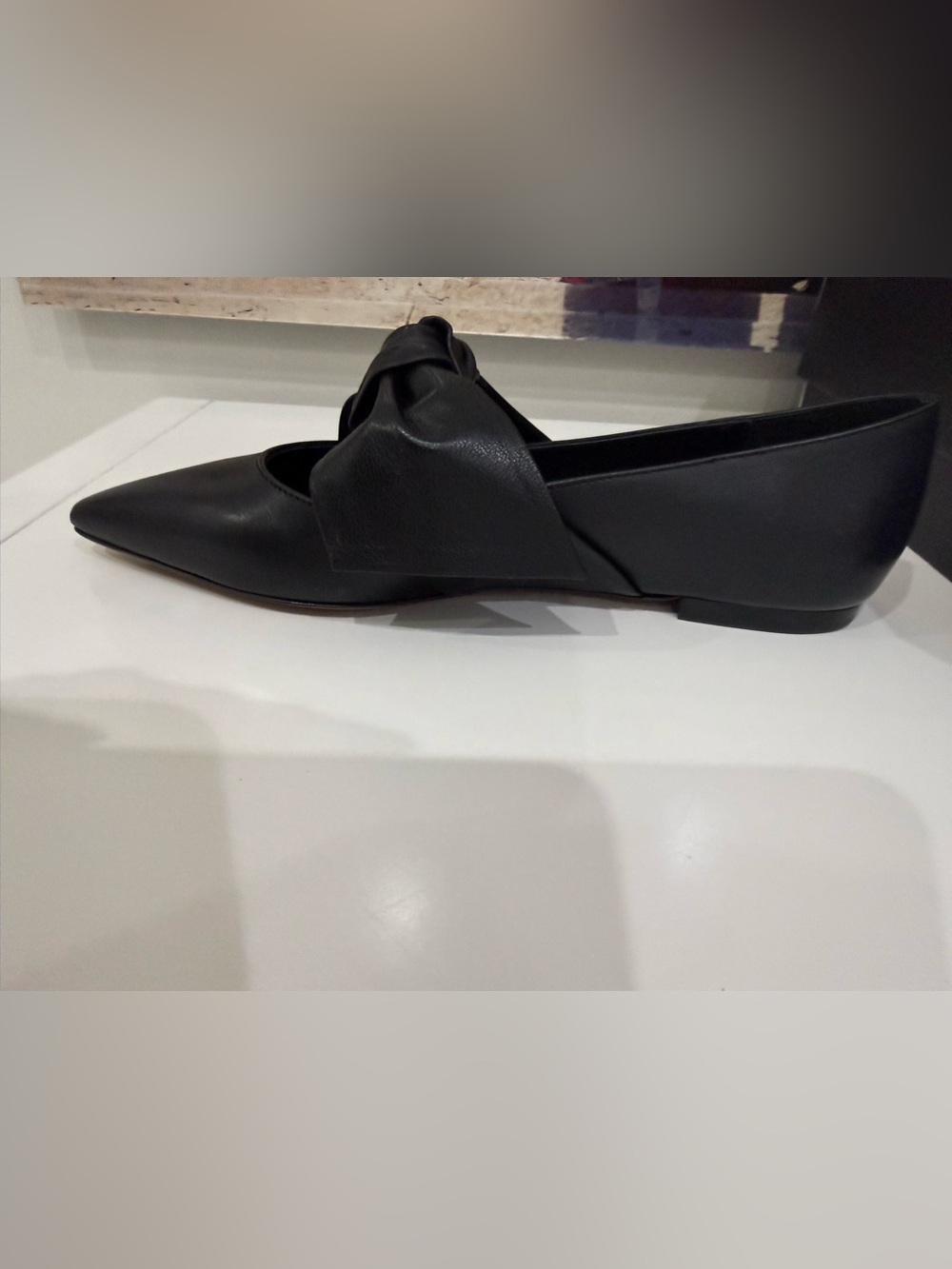 BCBGMaxAzria Black Pointed-Toe Knot Flat - Picture 3 of 4